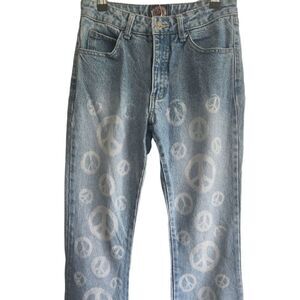 PARIS Blues Vintage High Waisted Peace Sign Jeans